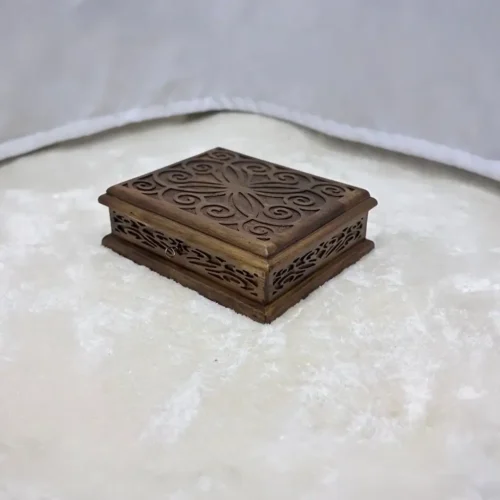 El Oyma Ceviz Ahşap Takı ve Saat Kutusu 12'li - Koleksiyonluk Aksesuar Kutusu 30x36x12 cm