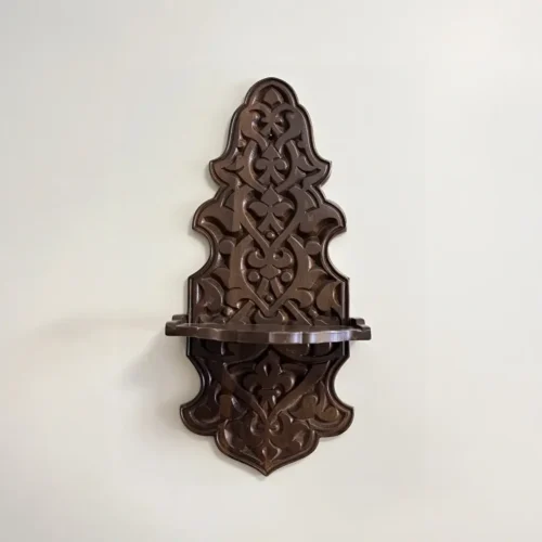 Maraş El Oyma Büyük Ceviz Kavukluk – 66x30x25.5 cm Duvara Monte Dekoratif Raf