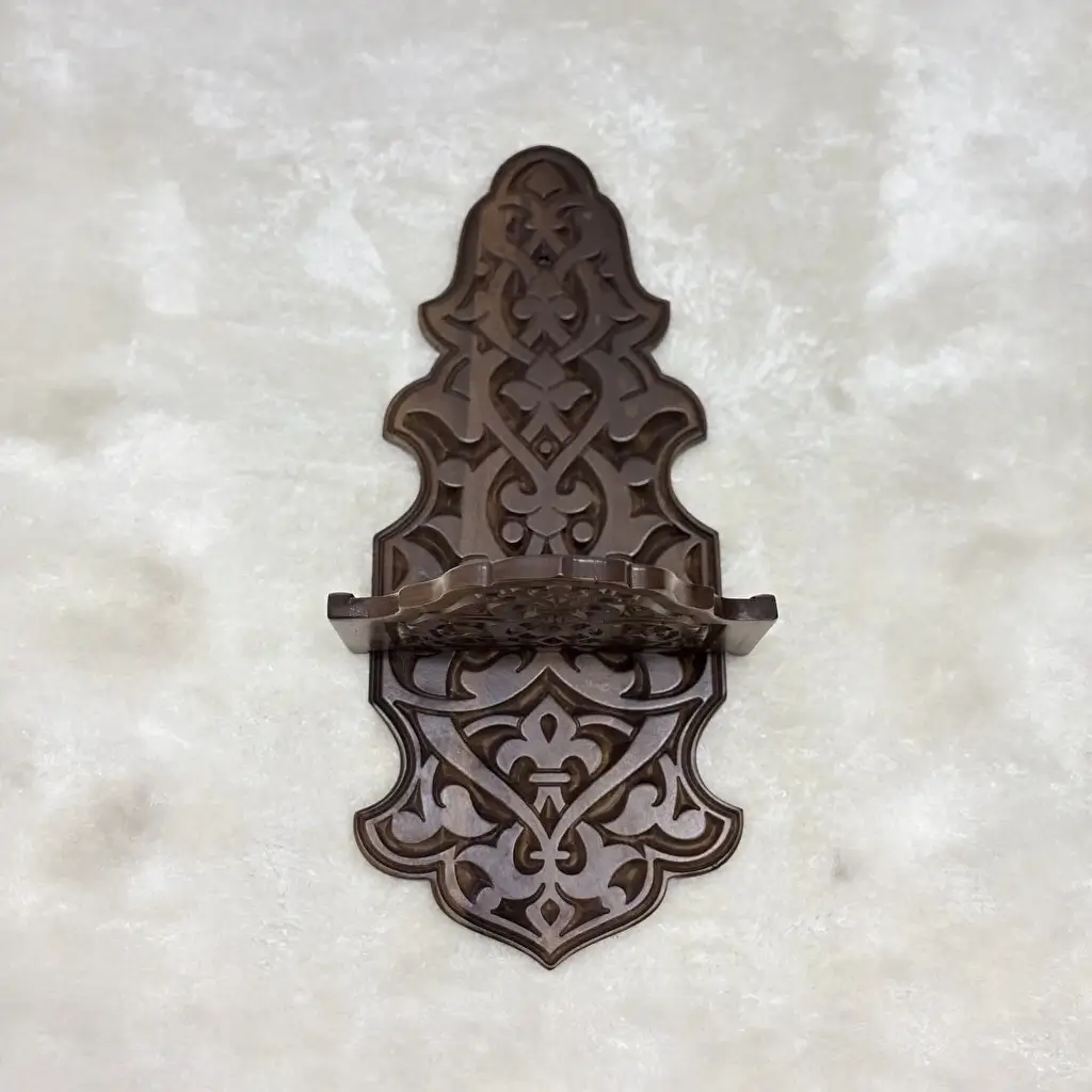 Maraş El Oyma Büyük Ceviz Kavukluk – 66x30x25.5 cm Duvara Monte Dekoratif Raf - Görsel 5