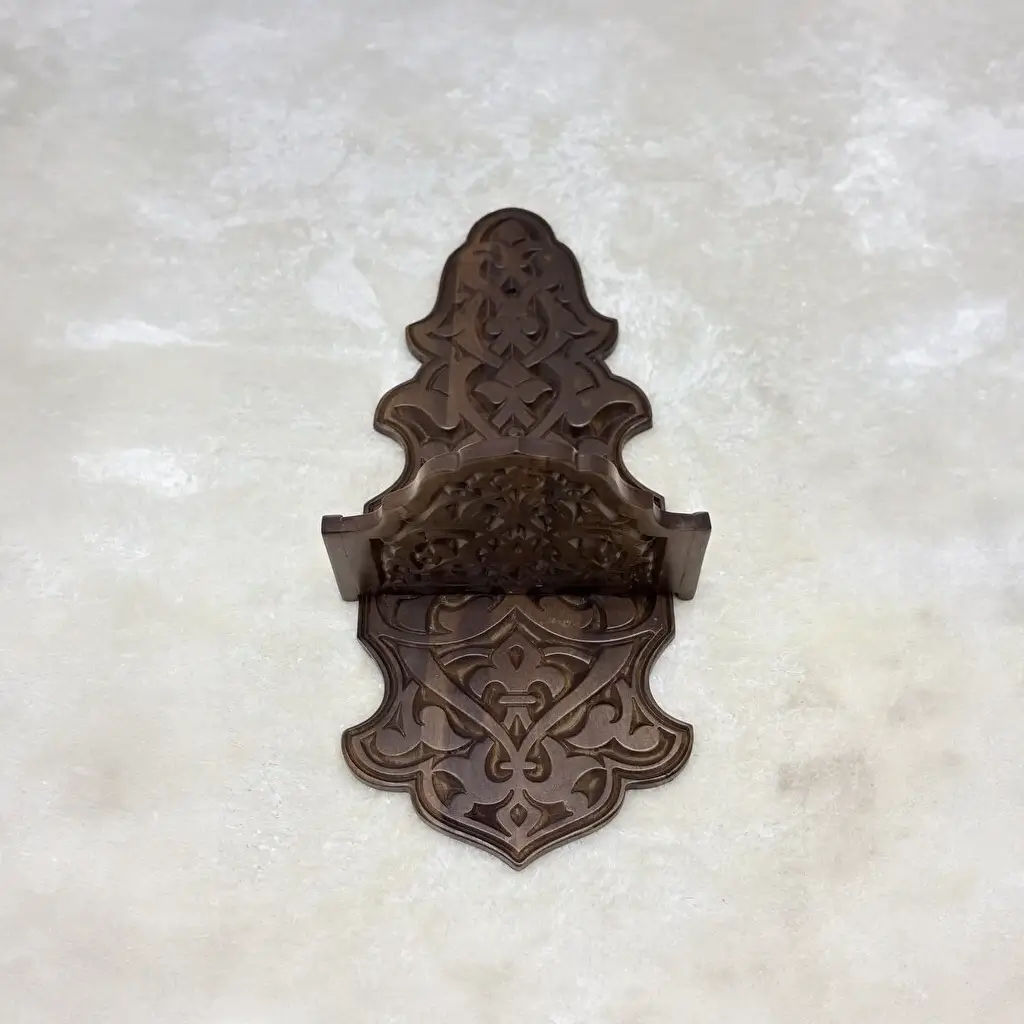 Maraş El Oyma Büyük Ceviz Kavukluk – 66x30x25.5 cm Duvara Monte Dekoratif Raf - Görsel 6